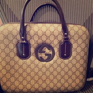 Gucci Signature Monogram Laptop Bag
